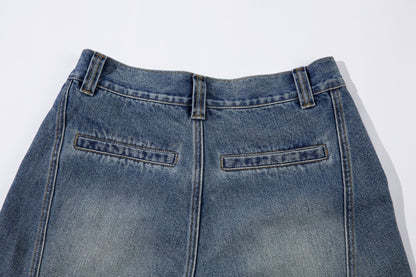 Washed Split-Design Denim Jeans WN13119