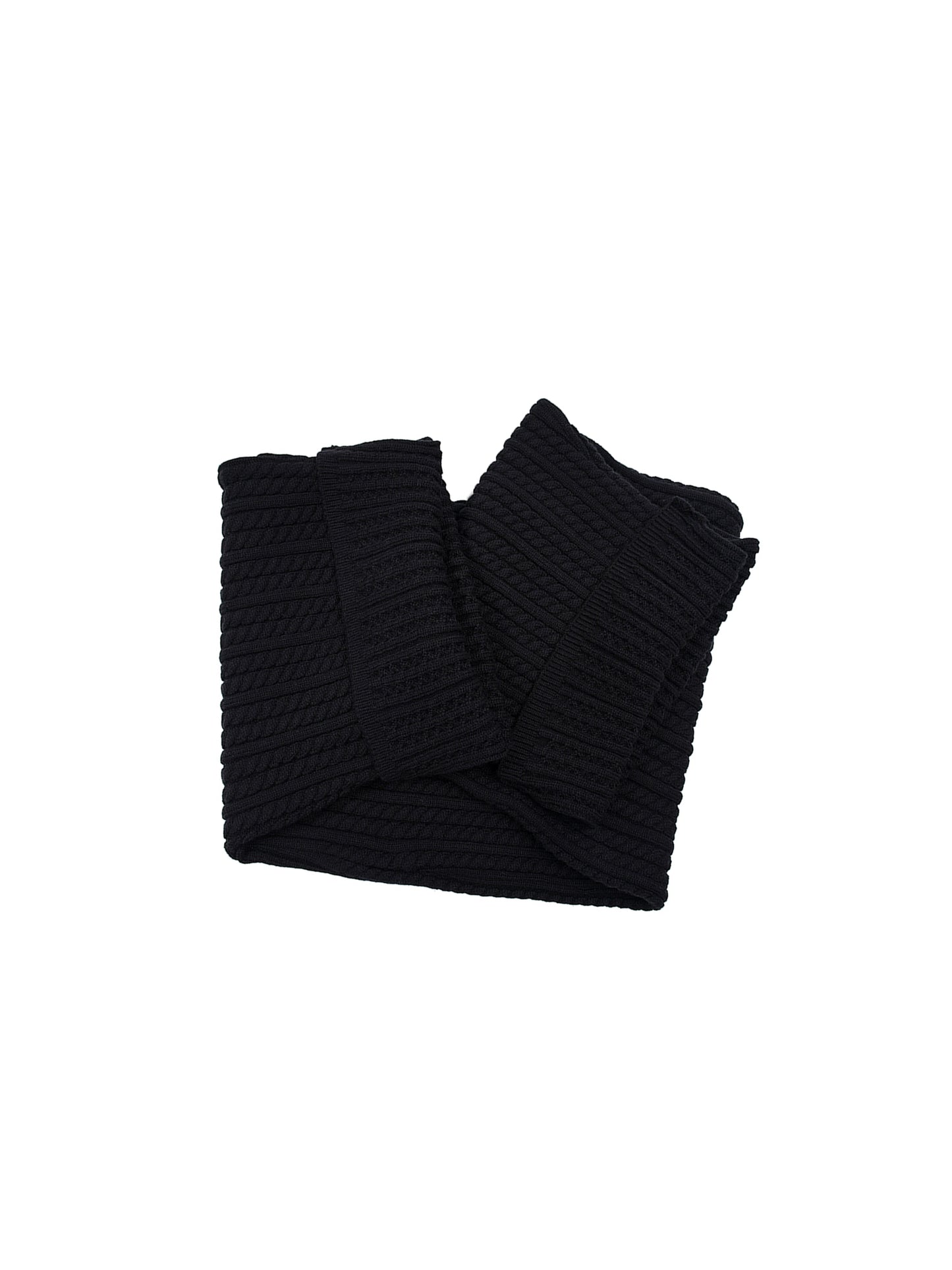 High-Neck Striped Knit Scarf WN22157