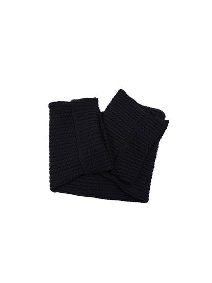 High-Neck Striped Knit Scarf WN22157