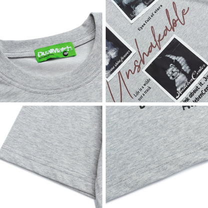 Photo Letter Print Short Sleeve T-Shirt WN26788