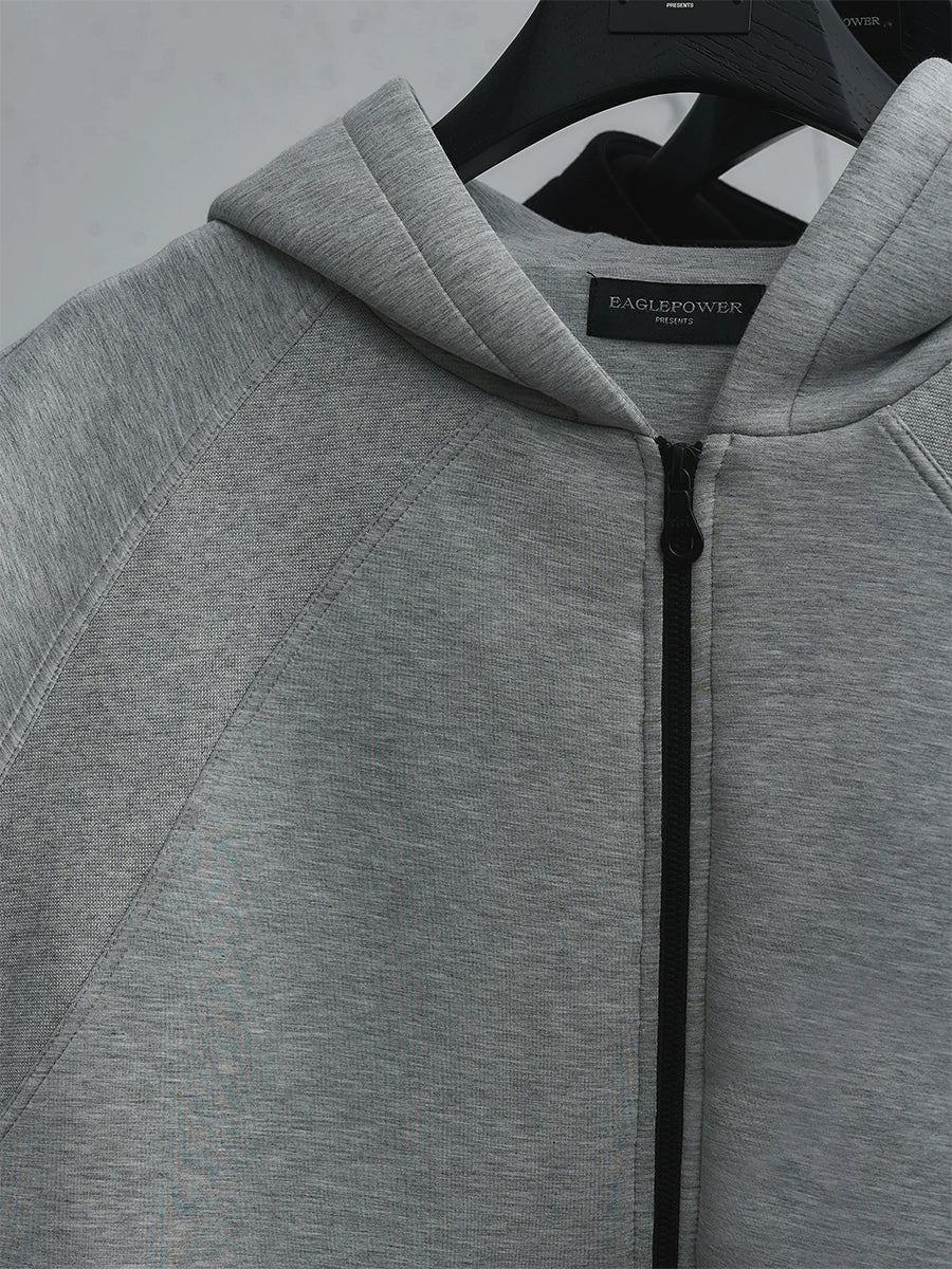 Wrinkle-Resistant Air Layer Ribbed Zipper Hoodie WN17692