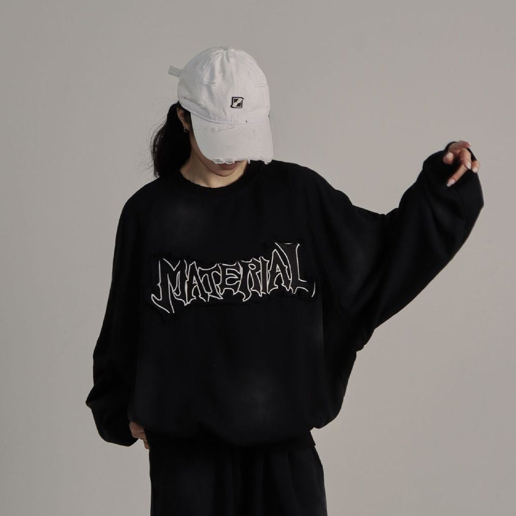 Dirty Washed Logo Print Sweatshirt WN25789