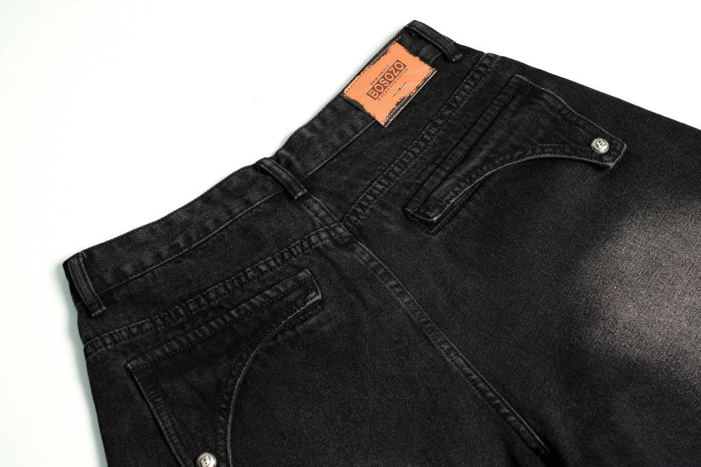 Gradient Deconstruction Raw-Hem Wide Leg Denim Jeans WN27918