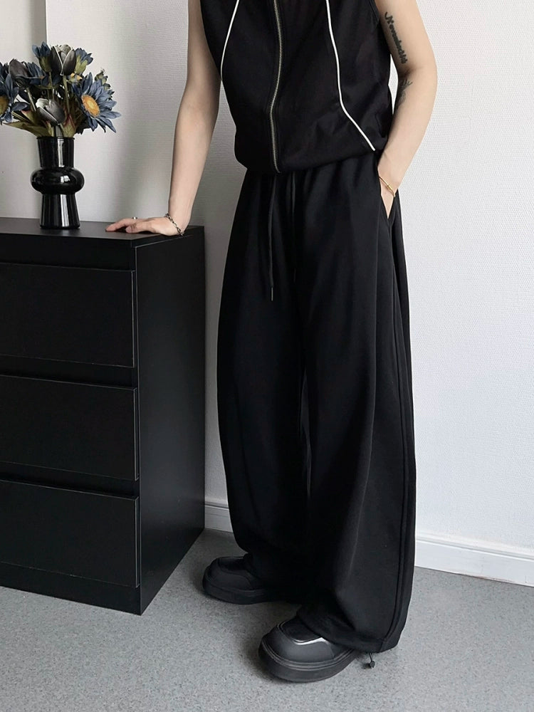 Sporty Wide Leg Sweat Pants WN19371