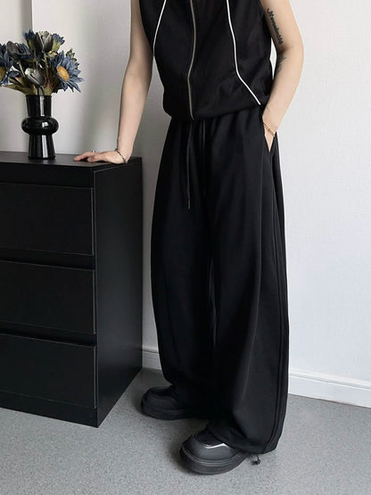 Sporty Wide Leg Sweat Pants WN19371