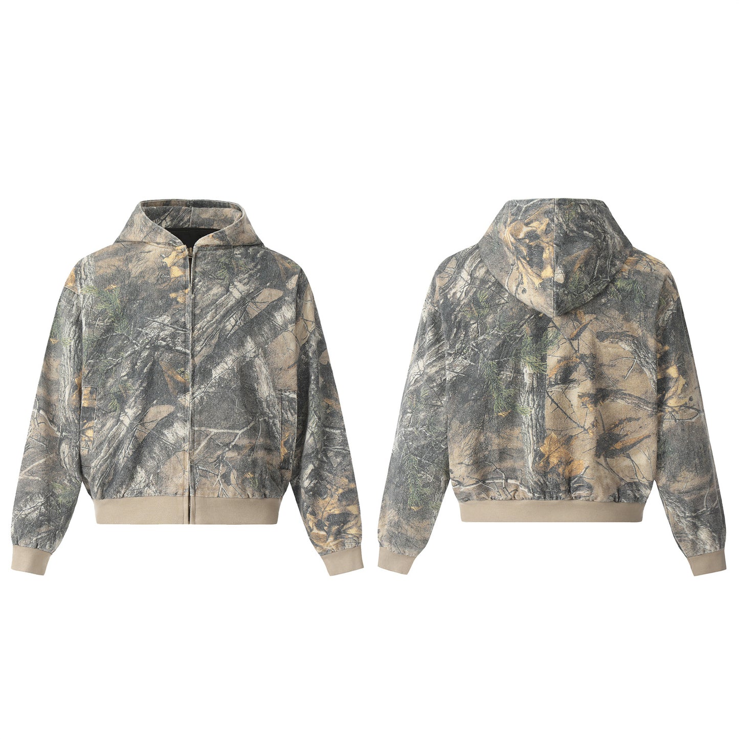 CAMOUFLAGE OVERSIZE ZIPPER HOODIE WN11488