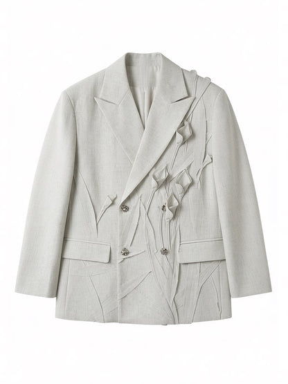 Handmade 3D Flower Tailored Jacket & Trousers Setup WN23646