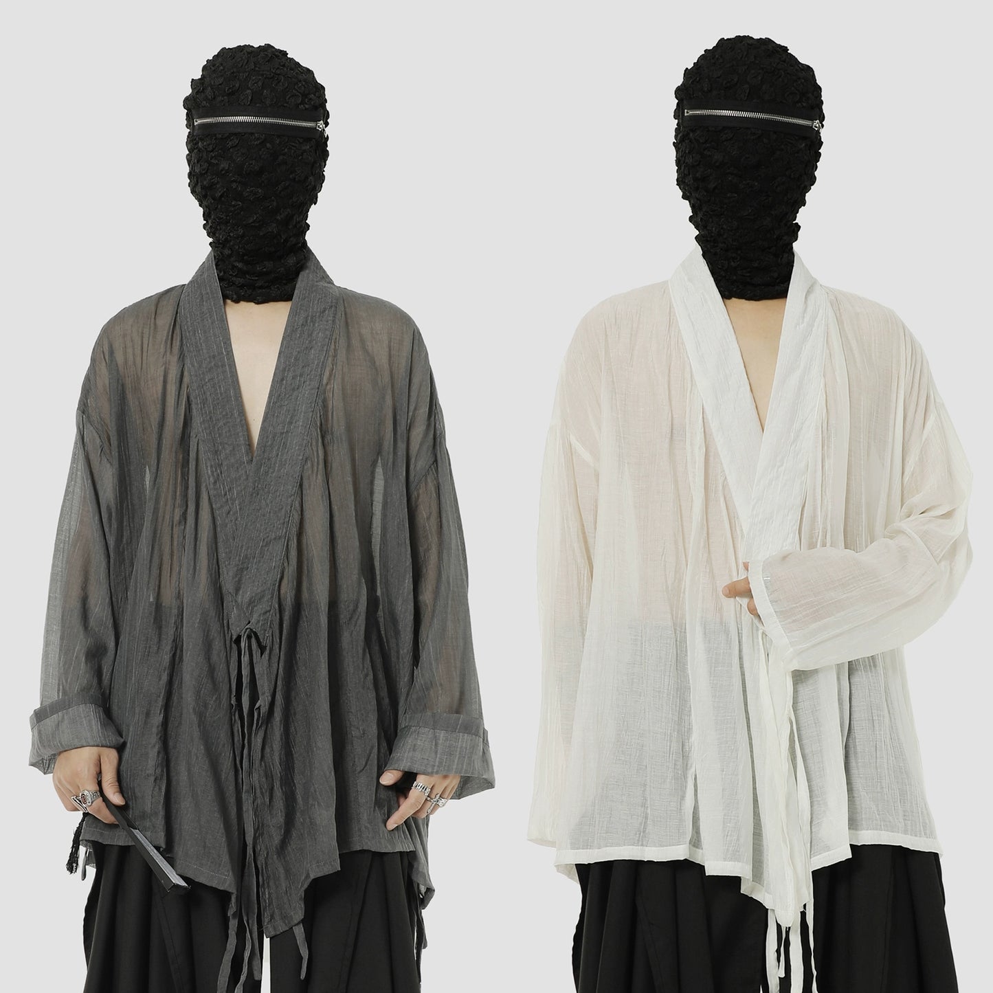 Slightly Sheer Lace-Up Shirt WN20494