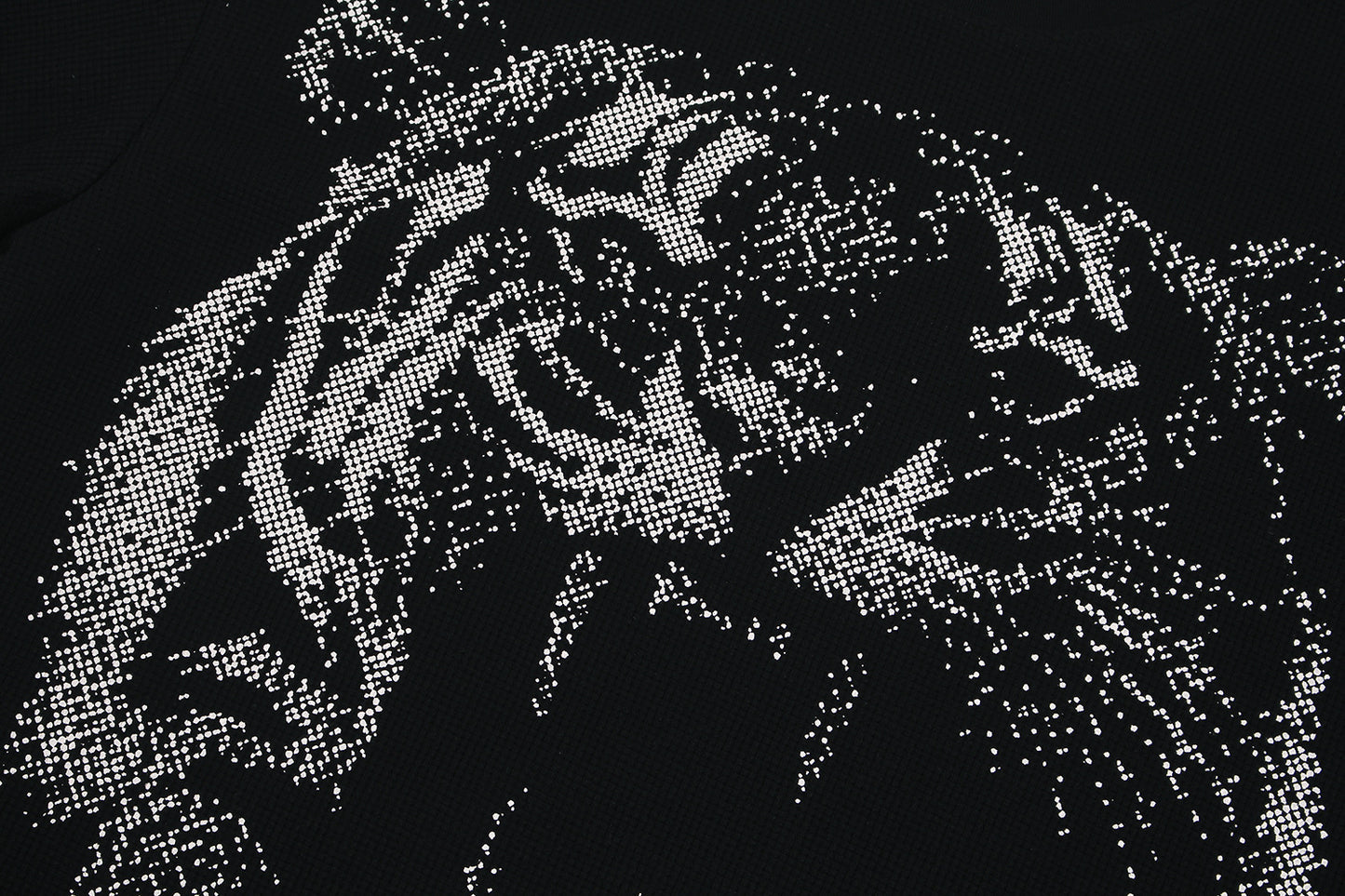 Graffiti Tiger Print Waffle Oversize Short Sleeve T-Shirt WN25898