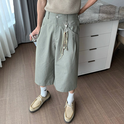 Lightweight Straight Wide Leg Half Pants WN20426