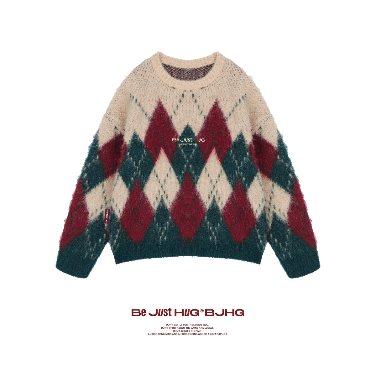 Oversize Christmas Design Round Neck Knit Sweater WN9847