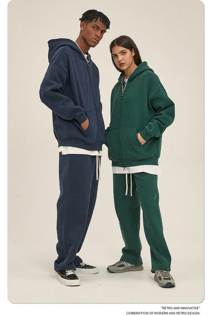 Oversize Heavyweight Zipper Hoodie & Heavyweight Sweatpants Setup WN6640