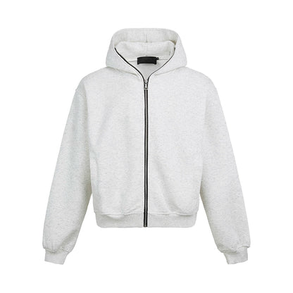 Heavy Air-Cotton Short Zipper Hoodie WN21404
