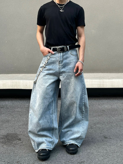 Washed Straight Wide Leg Denim Jeans WN19527