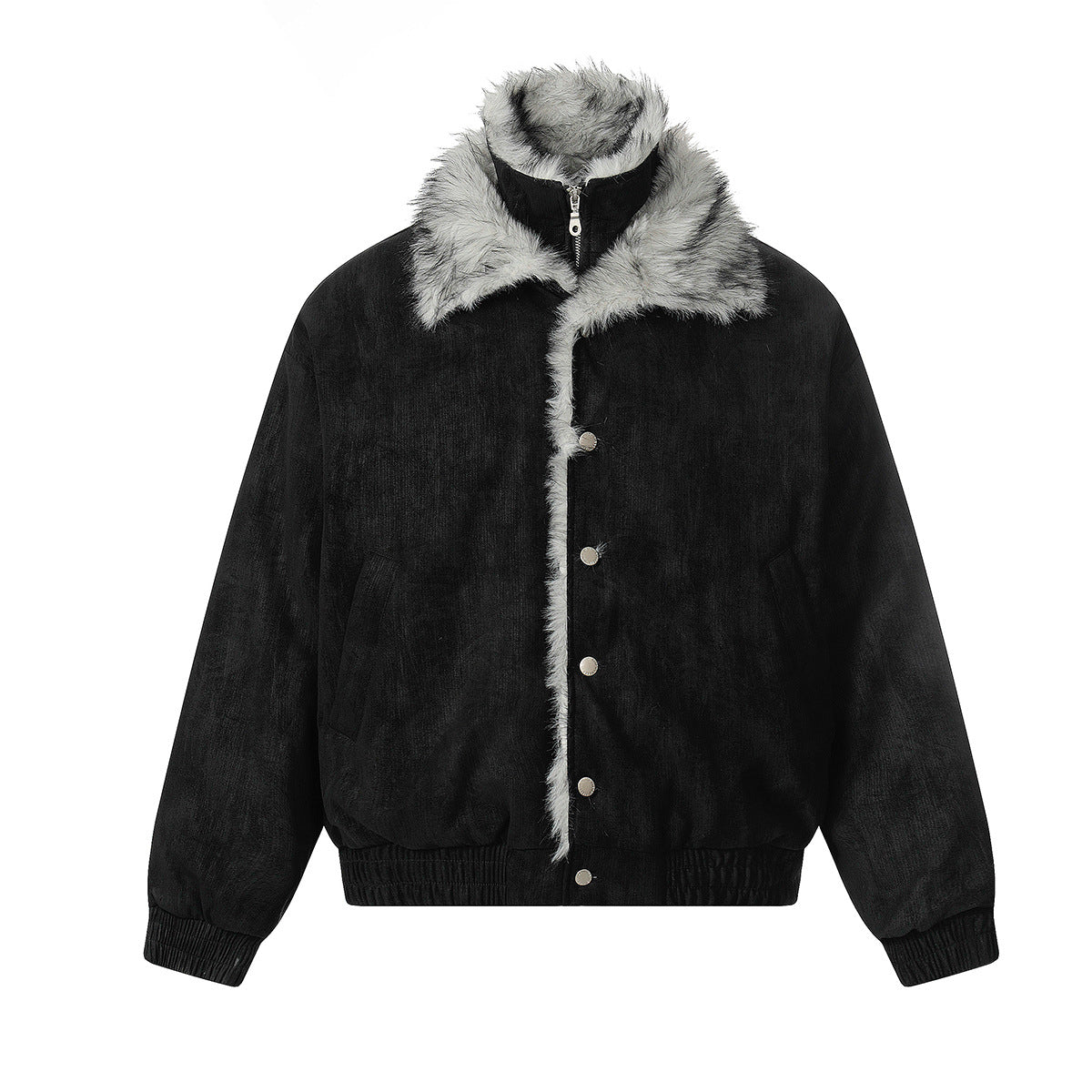 Fake Fur Collar Fleece Lining Puffer Jacket WN21859