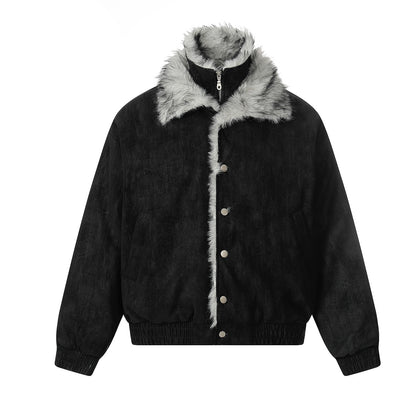 Fake Fur Collar Fleece Lining Puffer Jacket WN21859