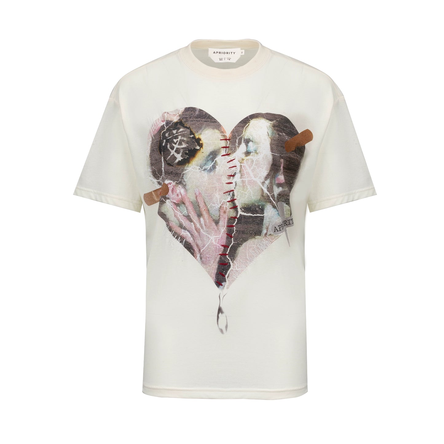White Ink Print Short Sleeve T-Shirt WN18995