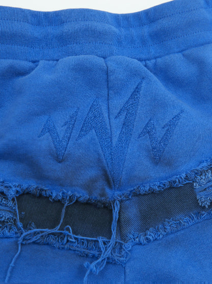 Denim Fringe Design Sweatpants WN20974