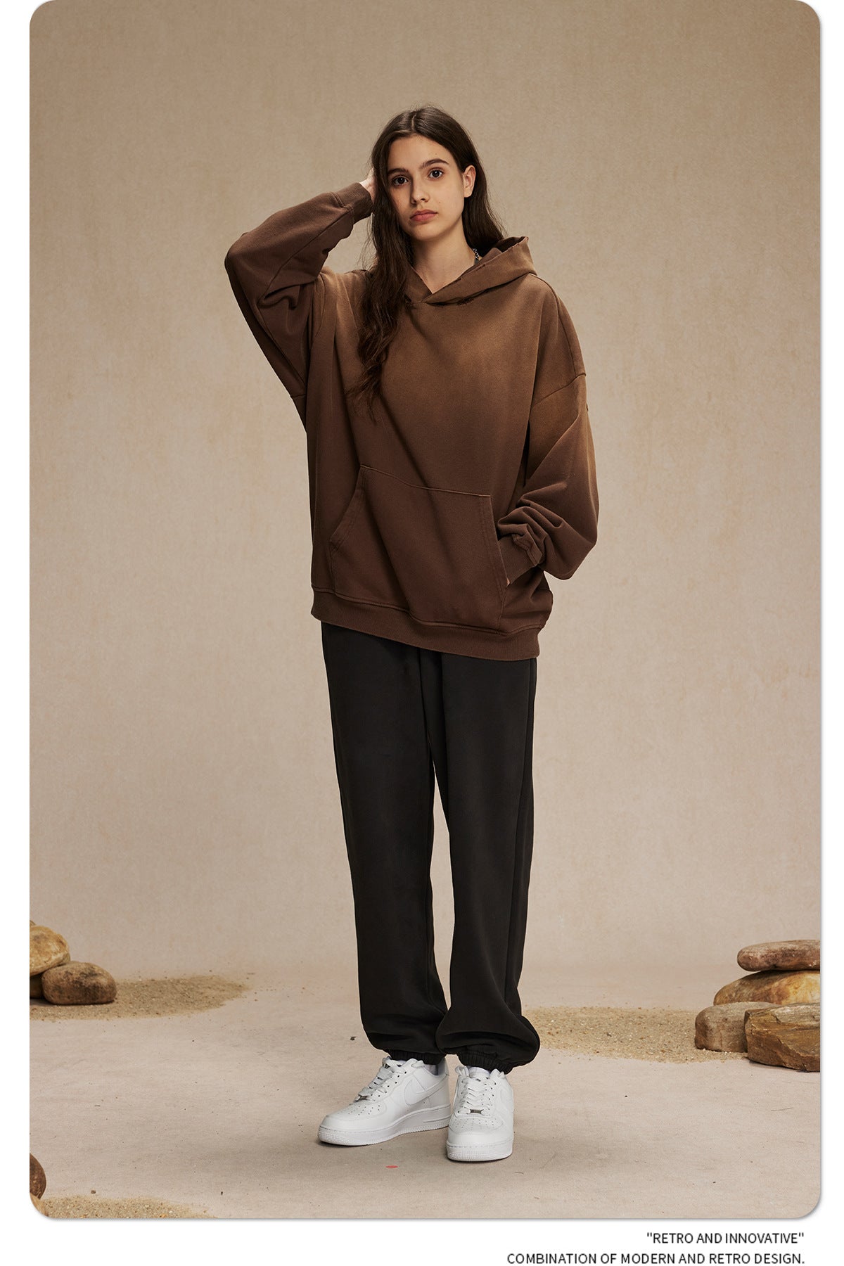 Oversize Damage Washed Hoodie WN9973