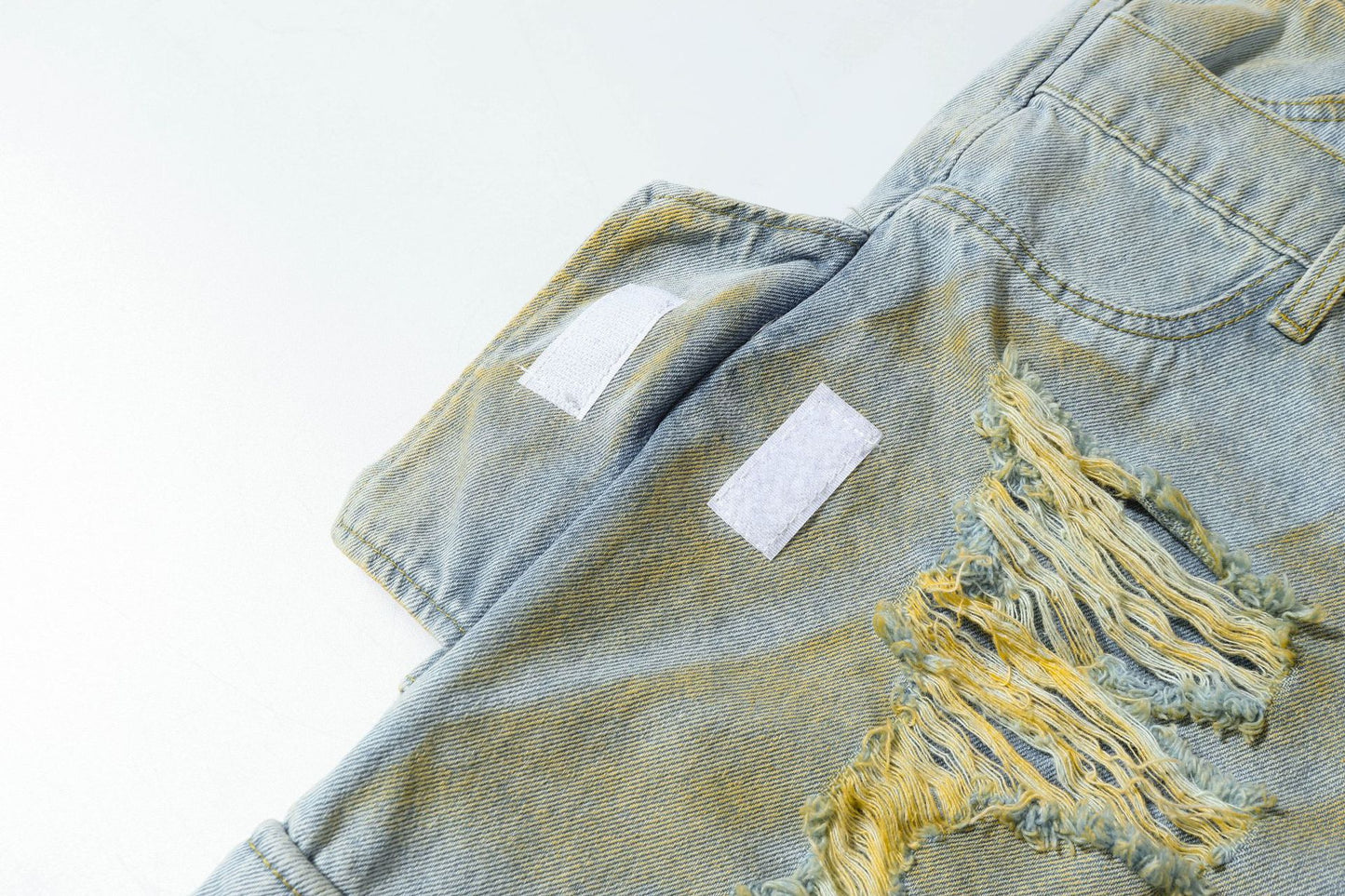 Washed Damage Denim Half Pants WN25711