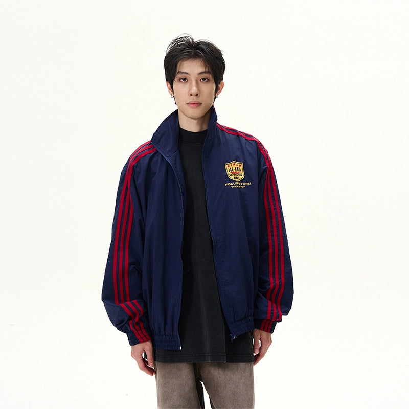 Three-Stripe Oversize Zipper Jacket WN9500