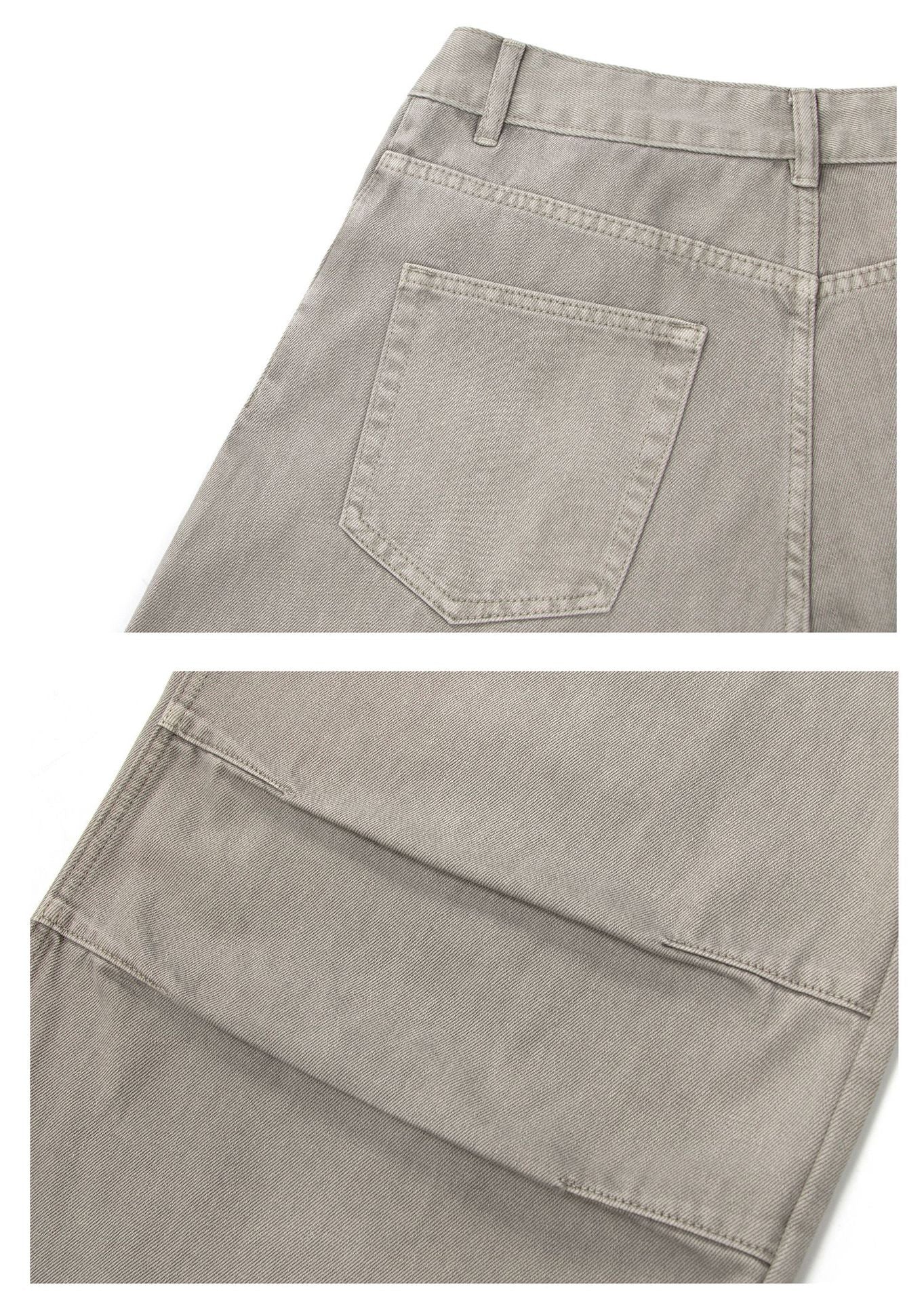 Panel Curved Leg Wide Leg Denim Jeans WN26300