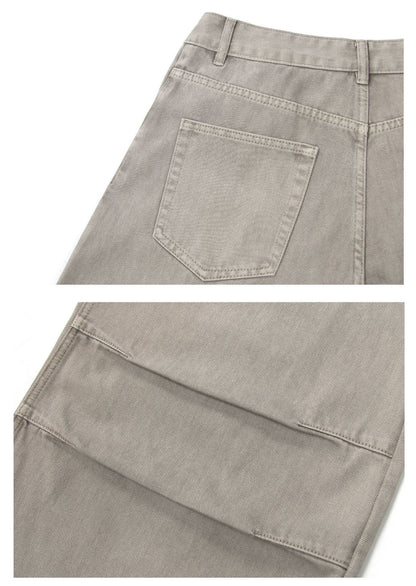 Panel Curved Leg Wide Leg Denim Jeans WN26300