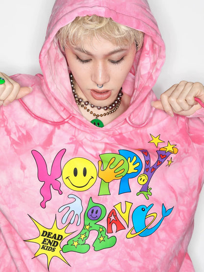 Tie-Dye Illustration Print Hoodie WN22274