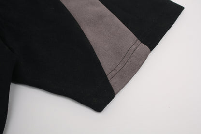 Color Block Suede Logo Short Sleeve T-Shirt WN25977