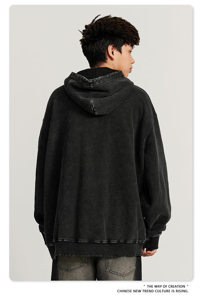 Washed  Heavyweight Print Hoodie WN7888