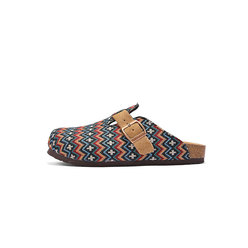 Retro Style Slip-On Cork Mules WN23385