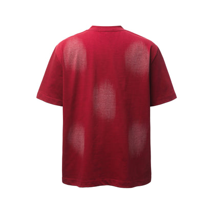 Dirty Dye Letter Print Short Sleeve T-Shirt WN25463