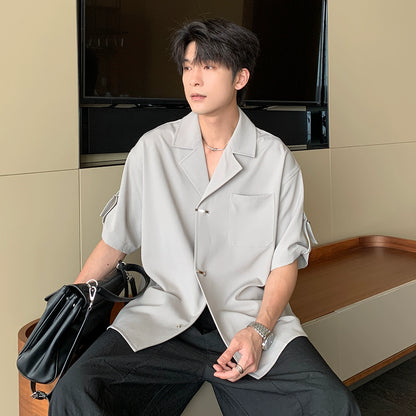 Wrinkle-Free Cuban Collar Short Sleeve Shirt WN20431