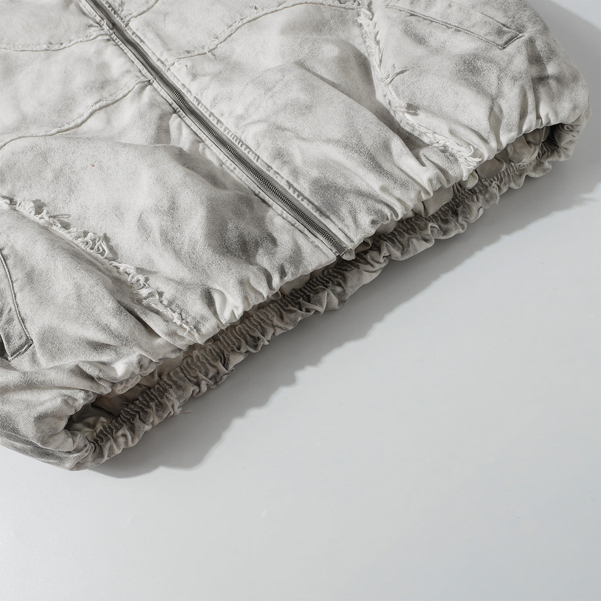 Raw Edge Heavy Wash Thick Puffer Jacket WN12696