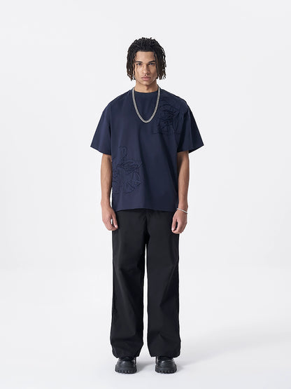 Heavyweight Embroidery Short Sleeve T-Shirt WN17518