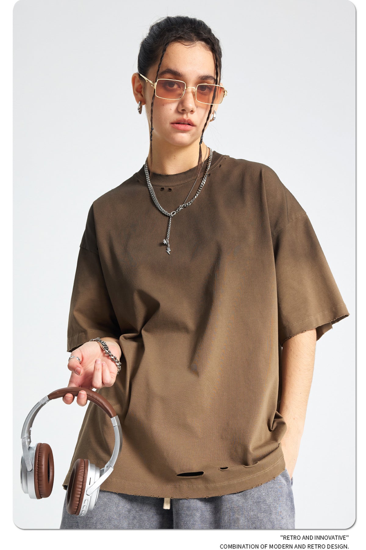 Spray Dye Damage Washed Short Sleeve T-Shirt WN16274