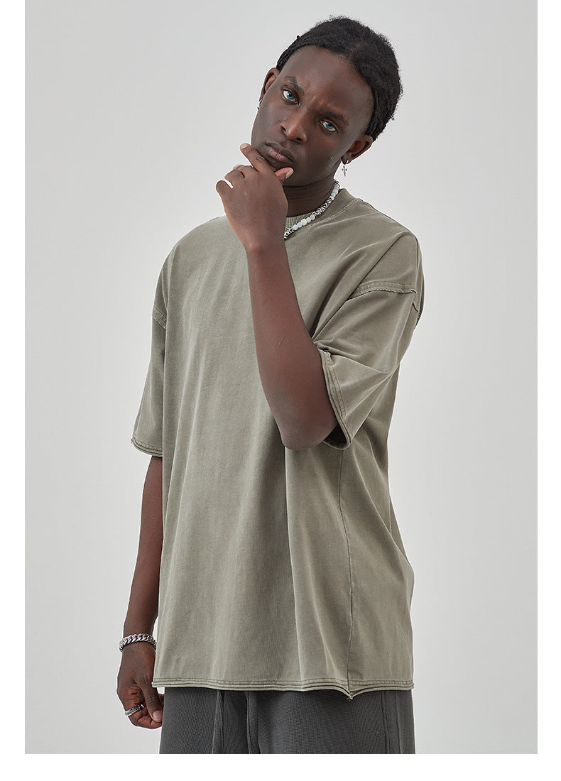 Oversize Washed Short-sleeve T-shirt WN6626