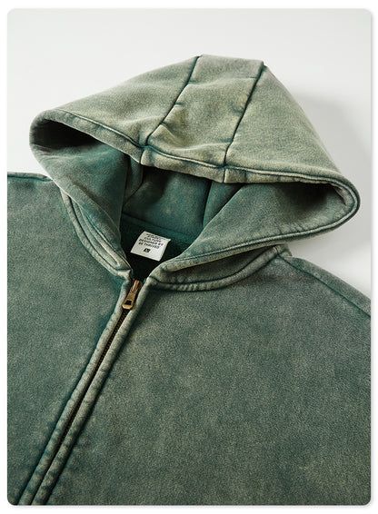 Oversize Washed Zipper Hoodie WN6461