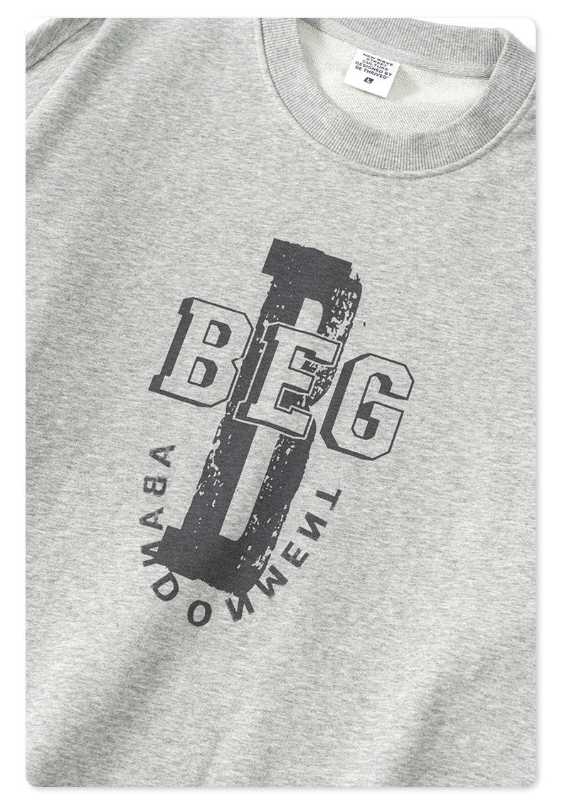 Print Oversize Crewneck Sweatshirt WN9949