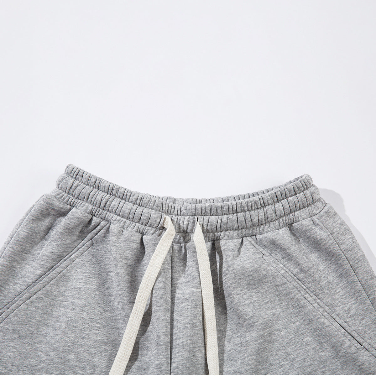Sporty Curved Pleats Wide Leg Sweatpants WN25695