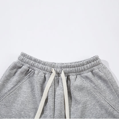 Sporty Curved Pleats Wide Leg Sweatpants WN25695