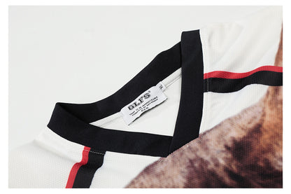 Sporty Animal Graphic Letter Short Sleeve T-Shirt WN26520