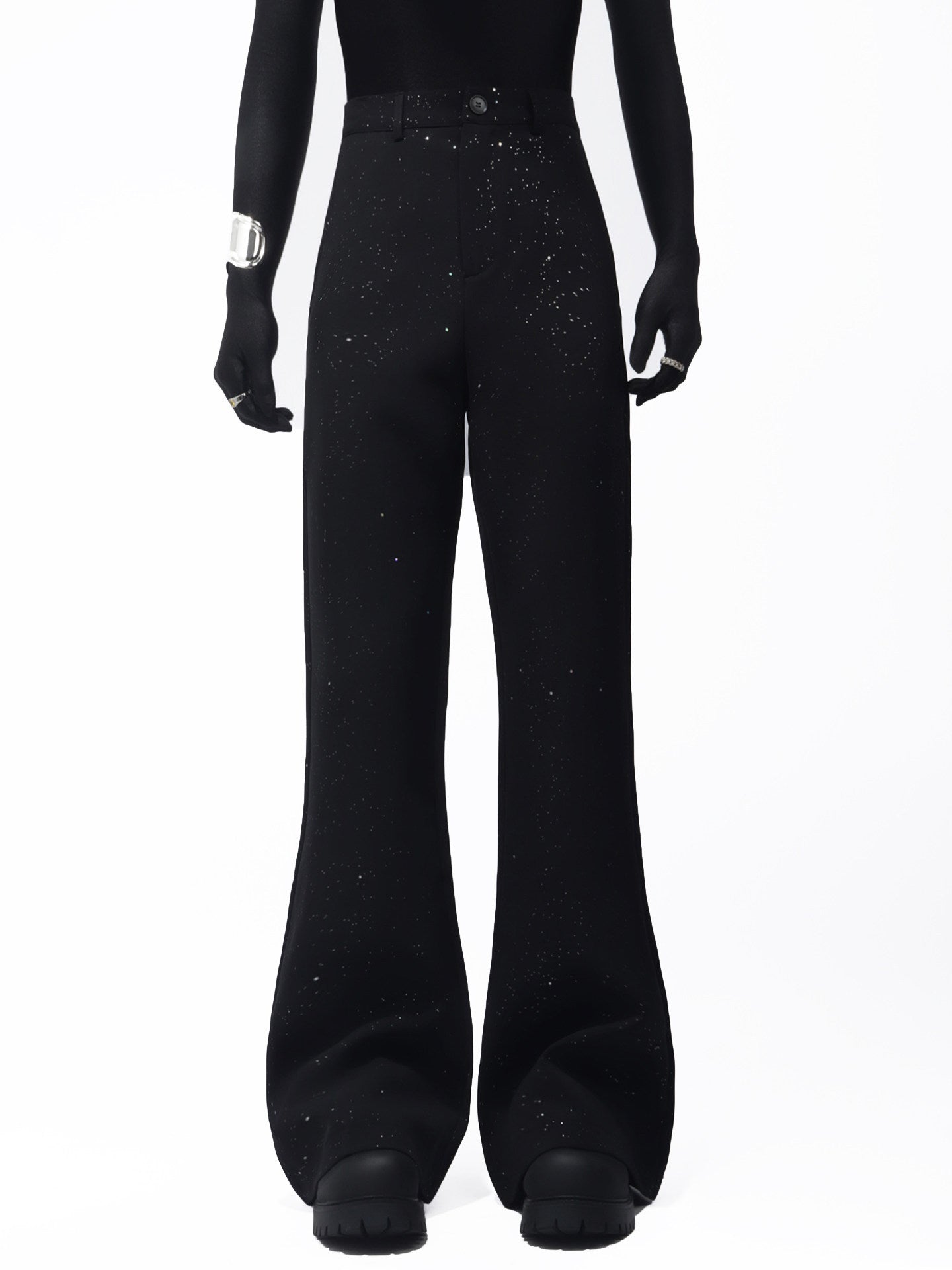 Fringe Studs Tailored Jacket & Flare Trousers Setup WN23700