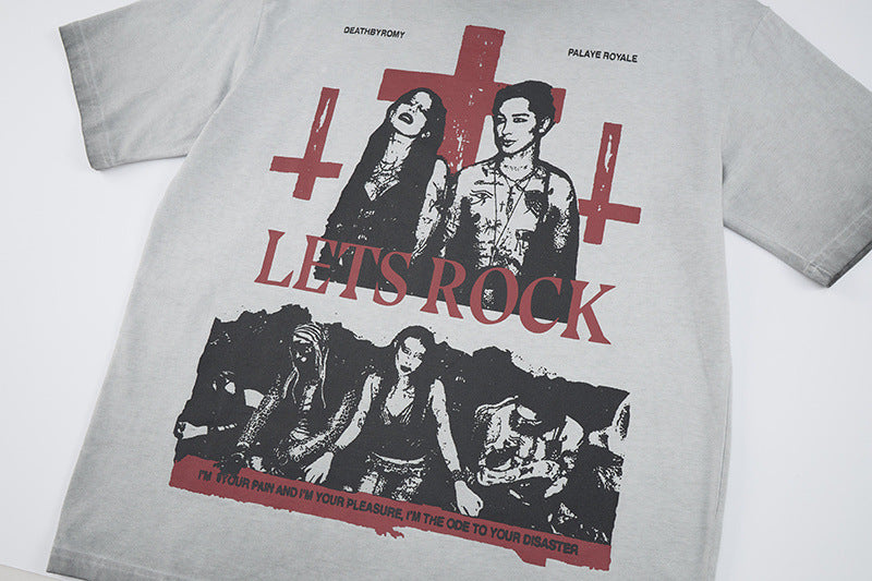 Graphic Letter Print Short Sleeve T-Shirt WN25520