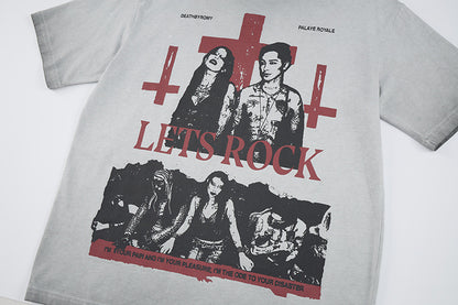 Graphic Letter Print Short Sleeve T-Shirt WN25520