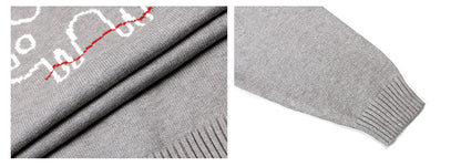 Cartoon Jacquard Oversize Knit Cardigan WN26380