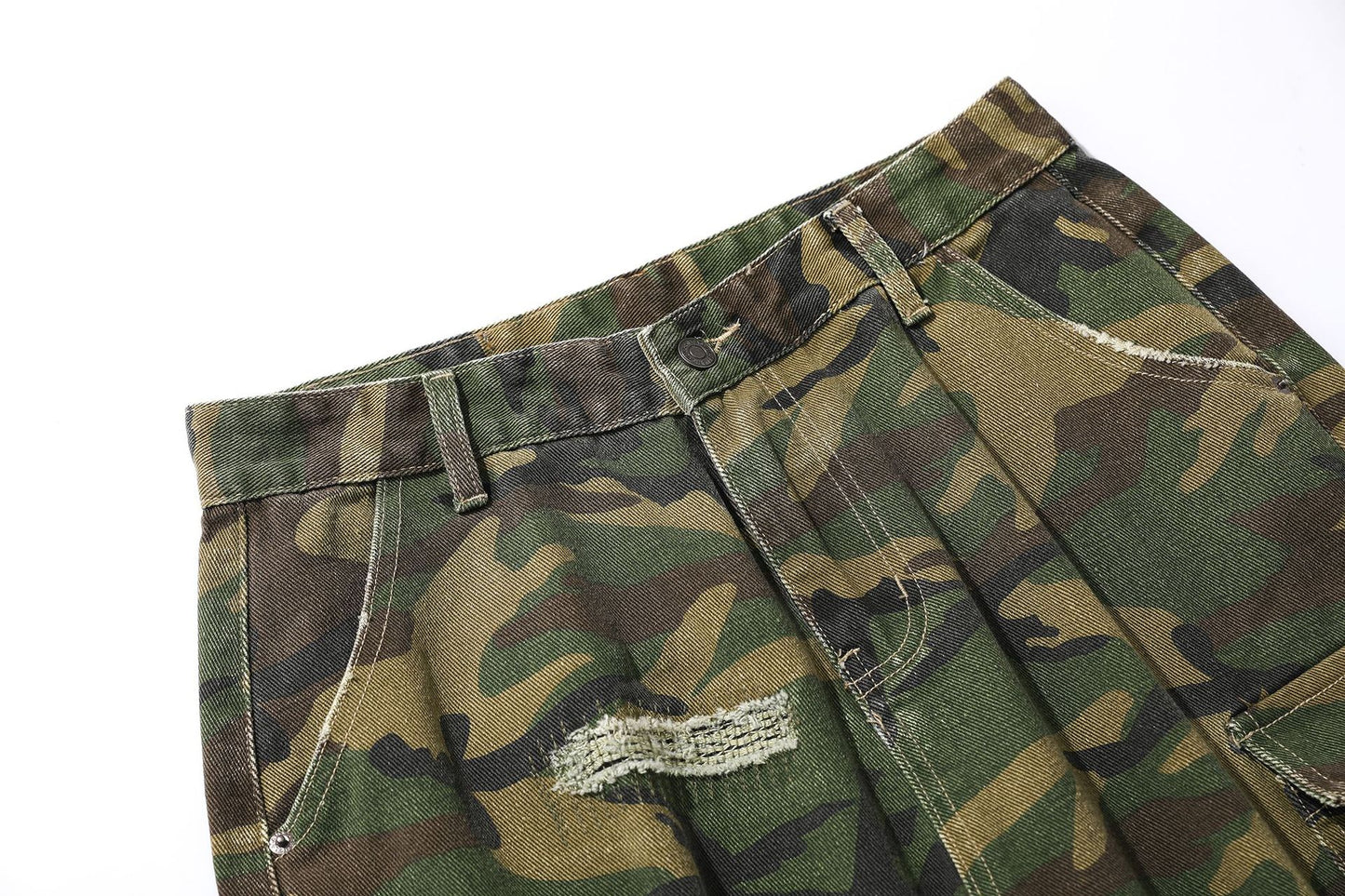 Camo Workwear Denim Wide Leg Short Pants WN25677