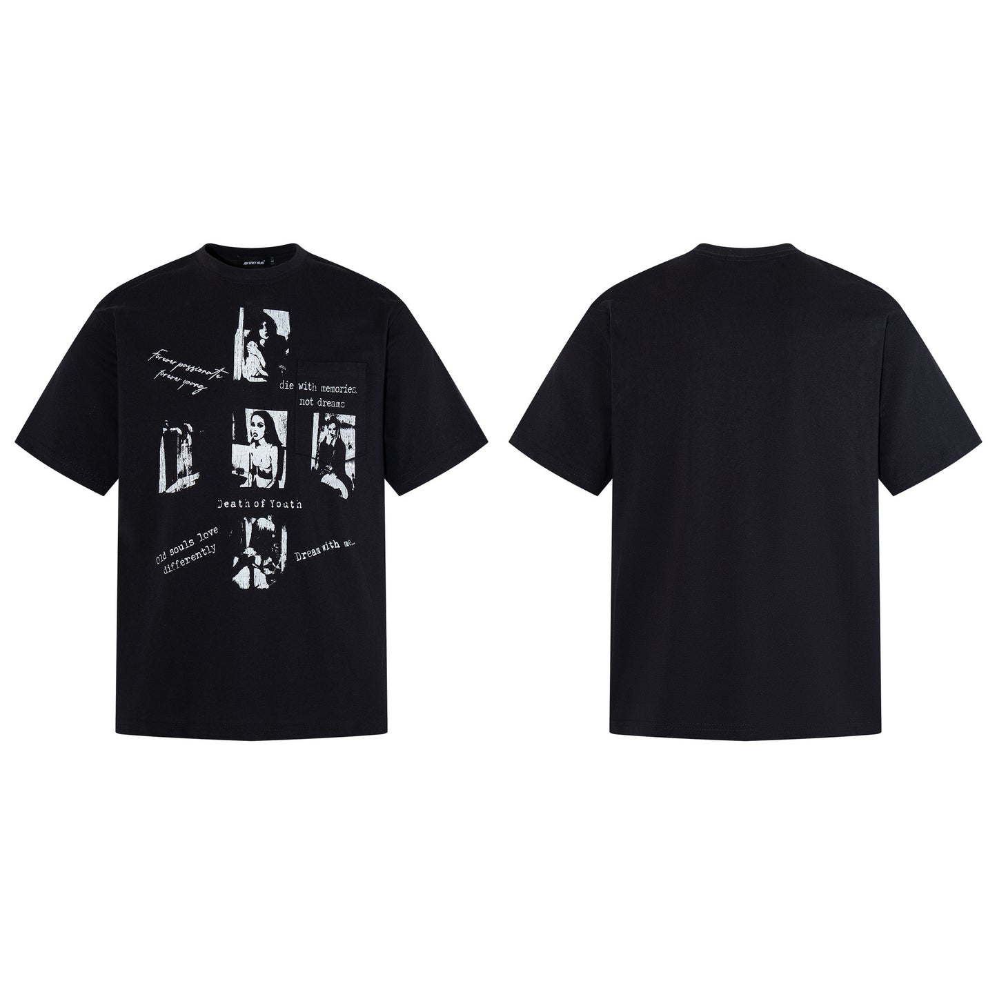 Portrait Letter Print Short Sleeve T-Shirt WN25522