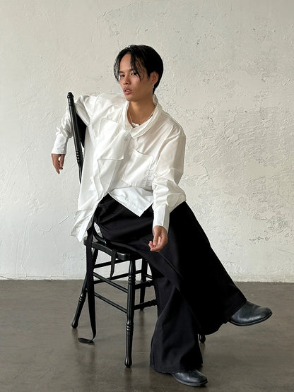 French Ruffle Long Sleeve Shirt WN19973