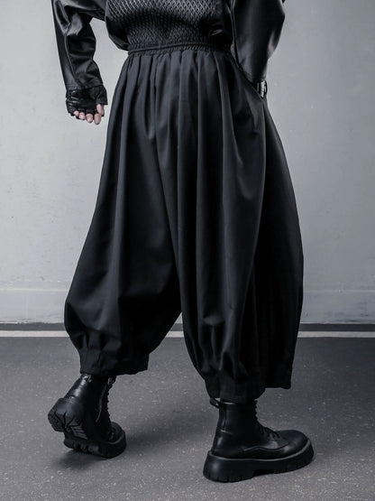 Draped Irregular Cropped Wide Leg Pants WN22572